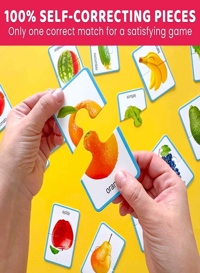 QUOKKA Jigsaw Toddler Puzzles Ages 2-4 - 100% Self-Correcting 16 Realistic Matching Fruits Veggies - Educational Toddler Puzzles Ages 1-3 with 32 Pieces - Memory Matching Games - Image 3